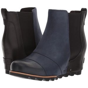 New Sorel Lea Wedge Boots in Collegiate Navy